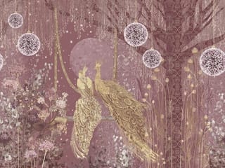 Fototapeta Złote Pawie na Gałęzi ( kod: 23464 ) Fototapeta Złote Pawie na Gałęzi