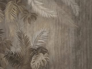 Fototapeta Tropikalne liście na spokojnym tle