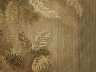 Fototapeta Tropikalne liście na tle jodełki