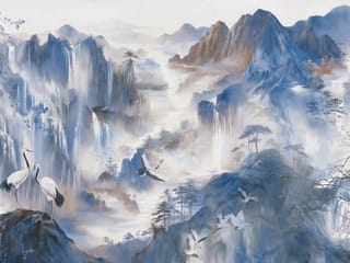 Fototapeta Żurawie na skale w górach