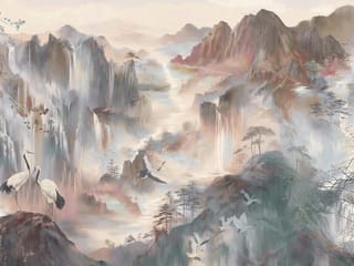 Fototapeta Krajobraz górski z wodospadami