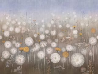 Fototapeta Dmuchawce na łące z kwiatami