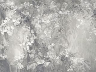 Fototapeta Gęste liście i pnącza w szarości