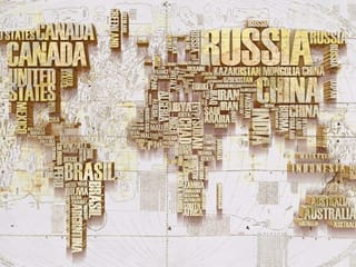 Fototapeta Mapa świata z nazwami krajów