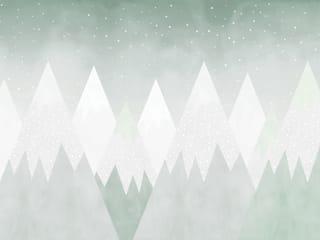 Fototapeta Góry dziecięce w śniegu i mgle