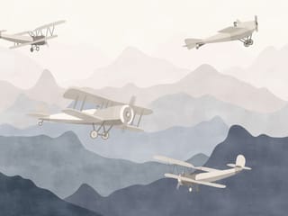 Fototapeta Samoloty nad Pastelowymi Górami