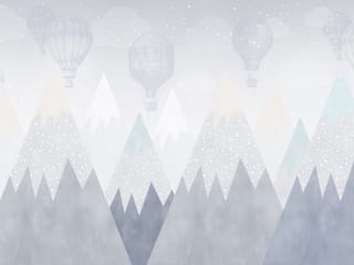 Fototapeta Góry z Balonami i Śniegiem