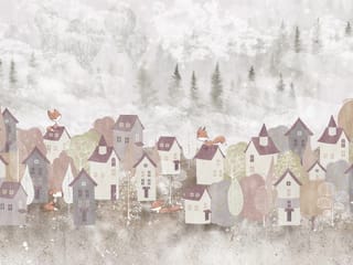 Fototapeta Urokliwa wioska z kolorowymi dachami