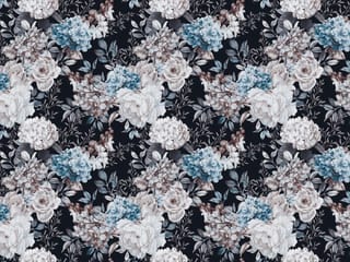 Fototapeta Kwiaty i Liście na Ciemnym Tle