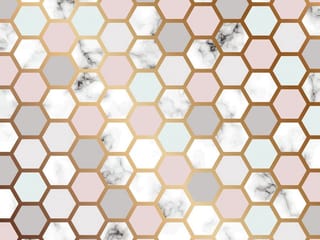 Fototapeta Pastelowe heksagony z marmurem
