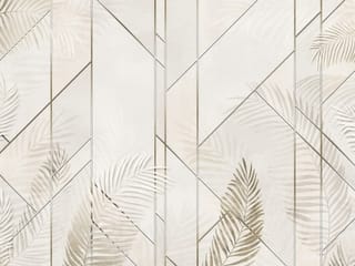 Fototapeta Liście palmowe na geometrycznym tle