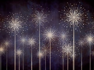 Fototapeta Geometryczne Kwiaty na Ciemnym Tle