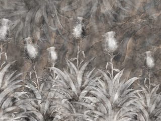 Fototapeta Kwiatowe Murale z Dużymi Liśćmi