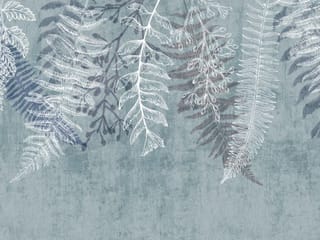 Fototapeta Delikatne liście paproci na ścianie