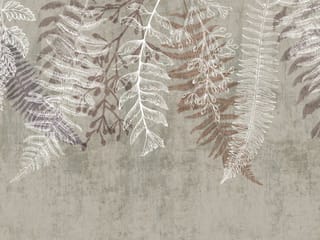 Fototapeta Liście paproci na szarym tle