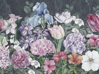 Fototapeta Egzotyczne kwiaty na ciemnym tle