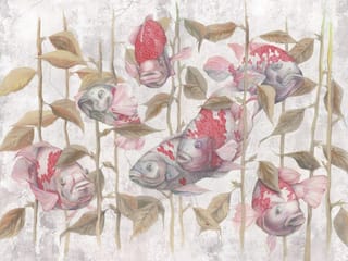 Fototapeta Ryby wśród łodyg i liści