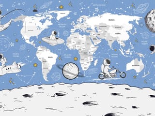 Fototapeta Astronauci na mapie świata ( kod: 26203 ) Fototapeta Astronauci na mapie świata