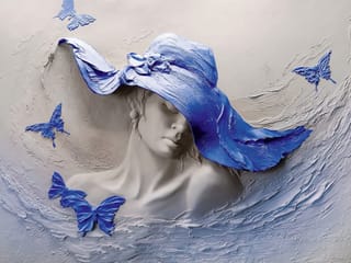 Fototapeta Kobieta w kapeluszu z falami