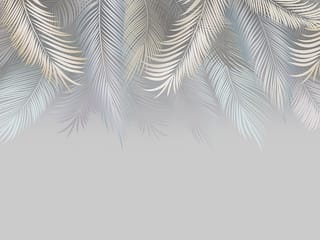 Fototapeta Liście palmowe na szarym tle