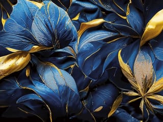 Fototapeta Abstrakcyjne Niebieskie Liście