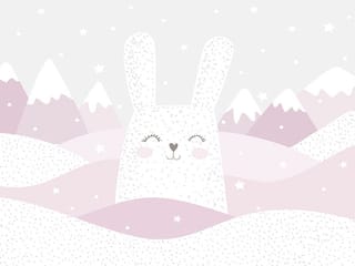 Fototapeta Królik w Górach z Gwiazdkami