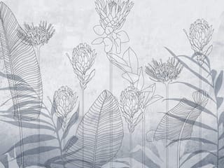 Fototapeta Szkicowane Kwiaty i Liście ( kod: 27060 ) Fototapeta Szkicowane Kwiaty i Liście