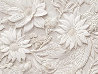 Fototapeta Reliefowe kwiaty na ścianie