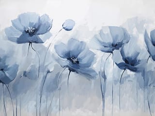 Fototapeta Maki, kwiaty w odcieniach niebieskiego ( kod: 27070 ) Fototapeta Maki, kwiaty w odcieniach niebieskiego
