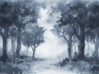 Fototapeta Tajemniczy las we mgle ( kod: 27122 ) Fototapeta Tajemniczy las we mgle