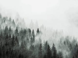 Fototapeta Mglisty las iglasty
