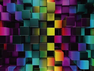 Fototapeta Kolorowe sześcienne bloki 3D ( mpn: 3710 ) Fototapeta Kolorowe sześcienne bloki 3D