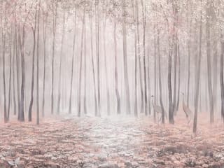 Fototapeta Las z wysokimi drzewami i mgłą ( mpn: 5025 ) Fototapeta Las z wysokimi drzewami i mgłą