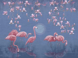 Fototapeta Flamingi wśród kwitnących magnolii