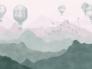 Fototapeta Balony nad Pastelowymi Górami
