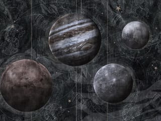 Fototapeta Planety – cztery planety na ciemnym tle