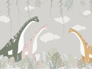 Fototapeta Kolorowe dinozaury na łące