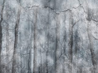 Fototapeta Zimowy Las w Mglistym Betonie