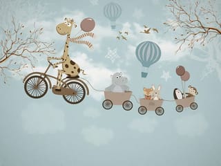 Fototapeta Zwierzęta na rowerach w powietrzu