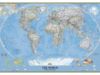 Fototapeta Mapa świata z granicami państw