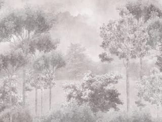 Fototapeta Leśne drzewa w mglistej scenerii