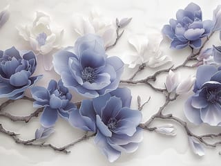 Fototapeta Gałąź magnolii na jasnym tle ( mpn: 8566 ) Fototapeta Gałąź magnolii na jasnym tle