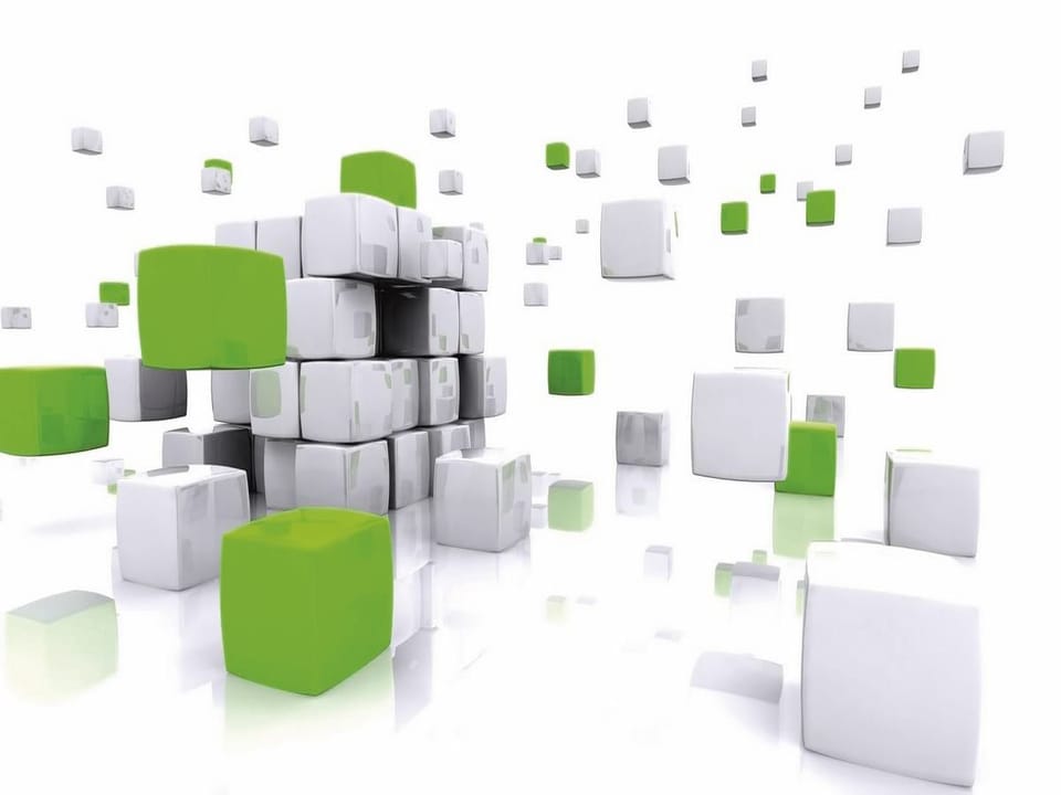 Fototapeta Geometryczne sześciany w zieleni