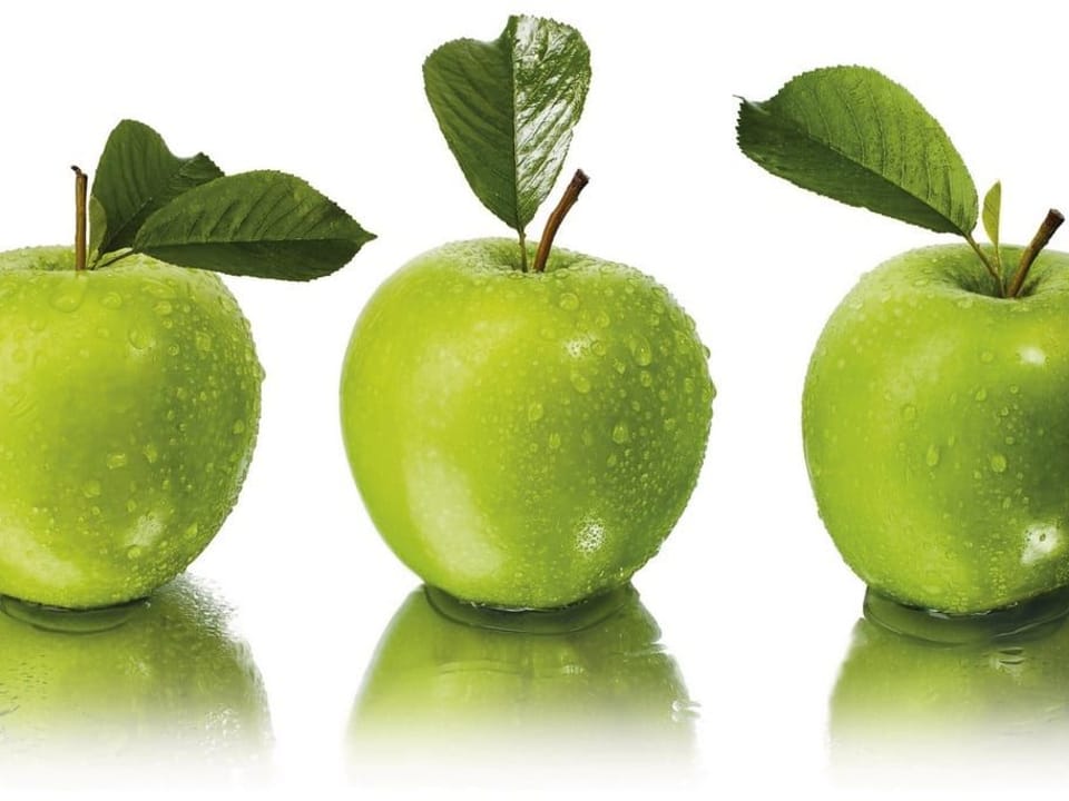 Fototapeta Zielone Jabłka z Kroplami Wody
