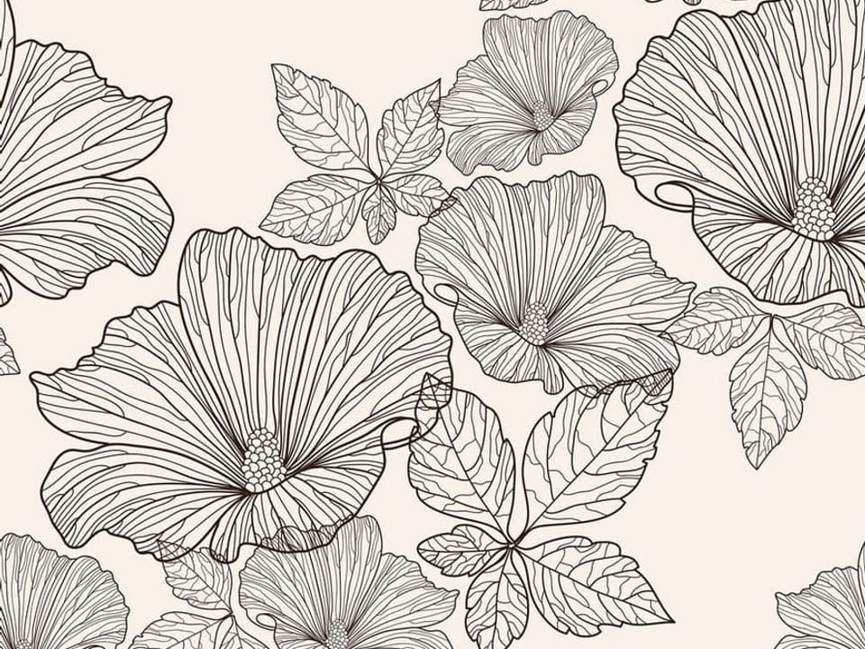 Fototapeta Kwiaty i Liście w Linii