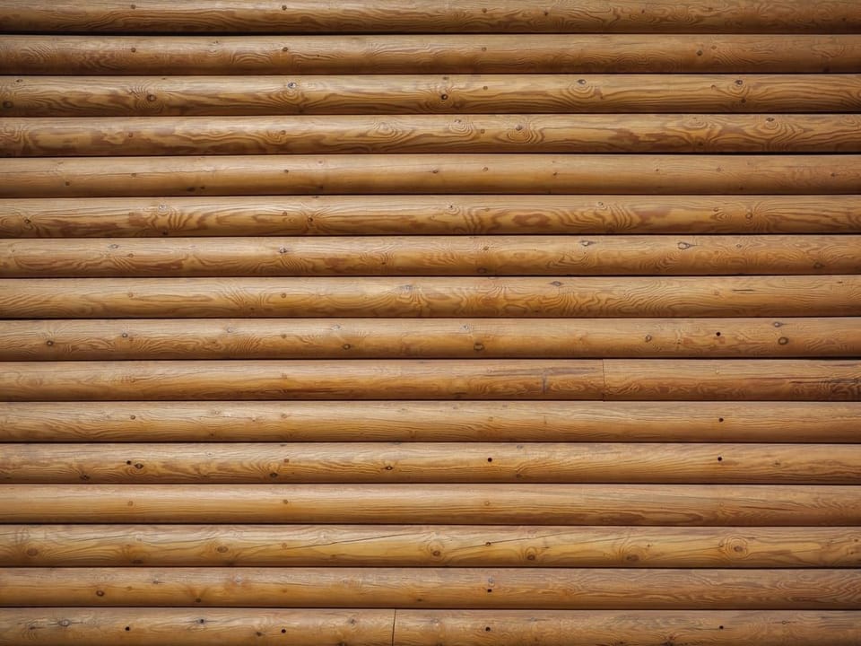 Fototapeta Drewniana ściana z poziomych bali