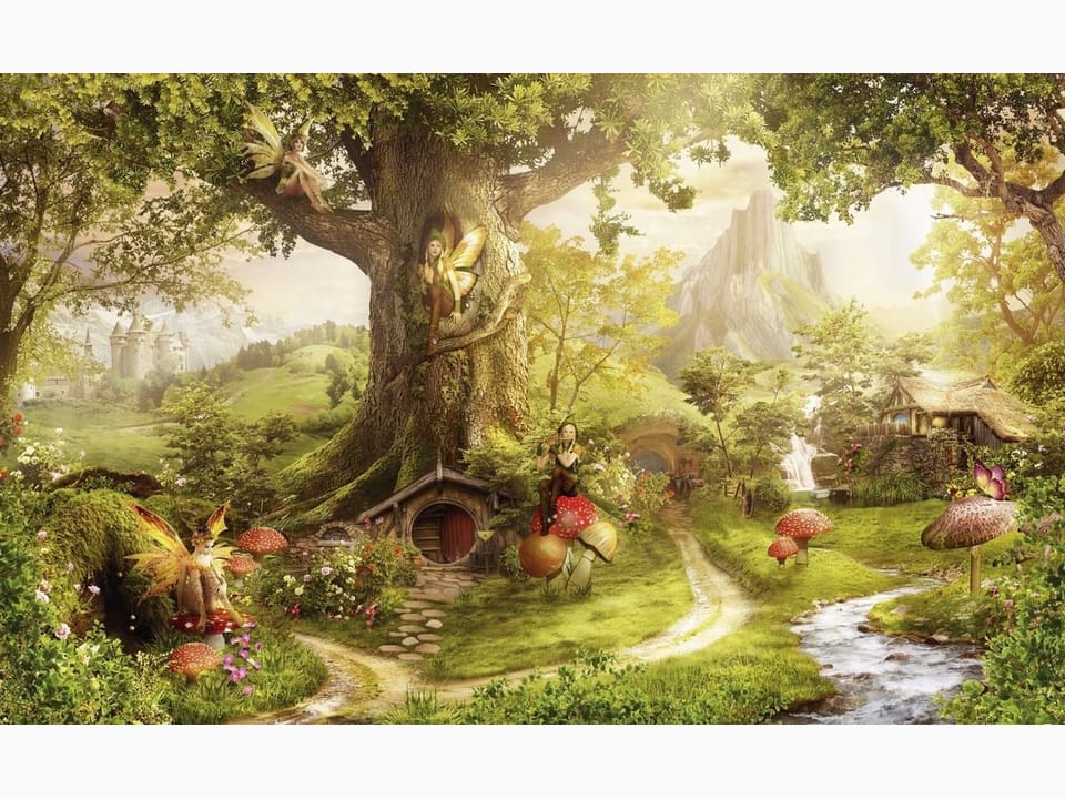 Fototapeta Wielkie drzewo z wróżkami