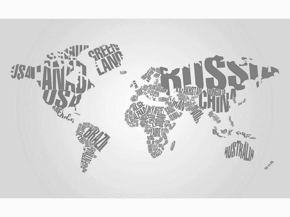 Fototapeta Mapa świata z nazwami krajów