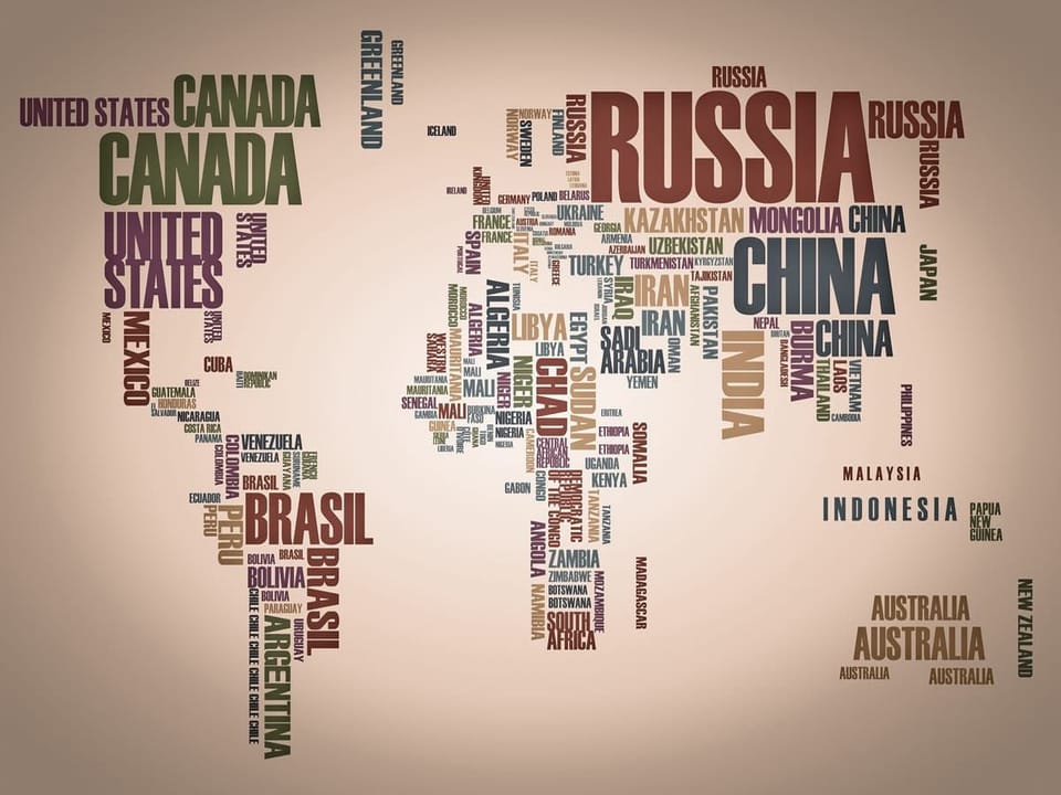 Fototapeta Typograficzna mapa świata