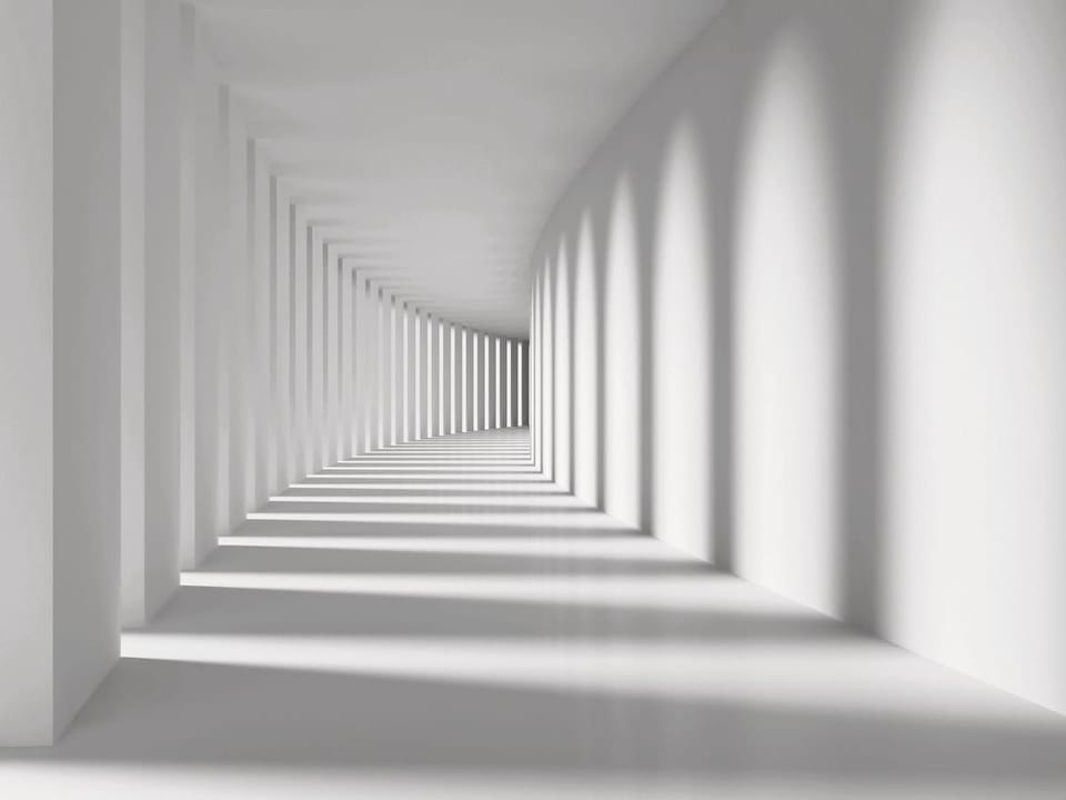 Fototapeta Nowoczesny biały korytarz 3D